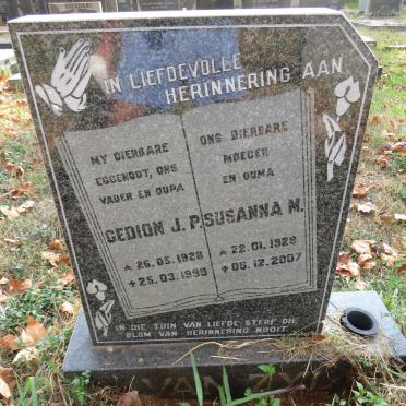 ZYL Gedion J.P., van 1928-1999 &amp; Susanna M. 1929-2007