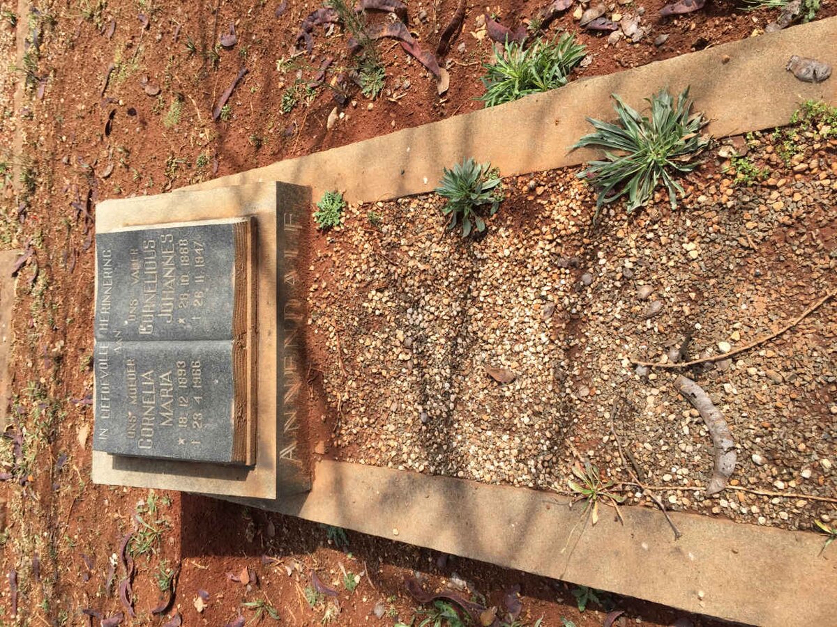 ANNENDALE Cornelious Johannes 1888-1947 &amp; Cornelia Maria 1893-1966