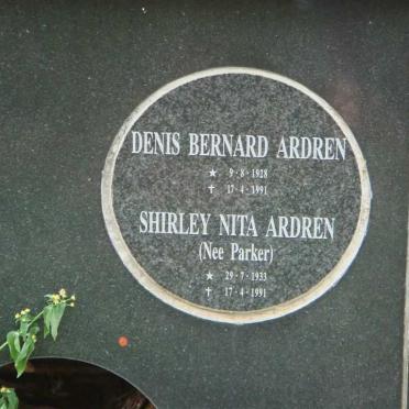ARDREN Denis Bernard 1928-1991 &amp; Shirley Nita PARKER 1933-1991
