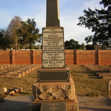 Memorial to the Krugersdorp concentration camp victims