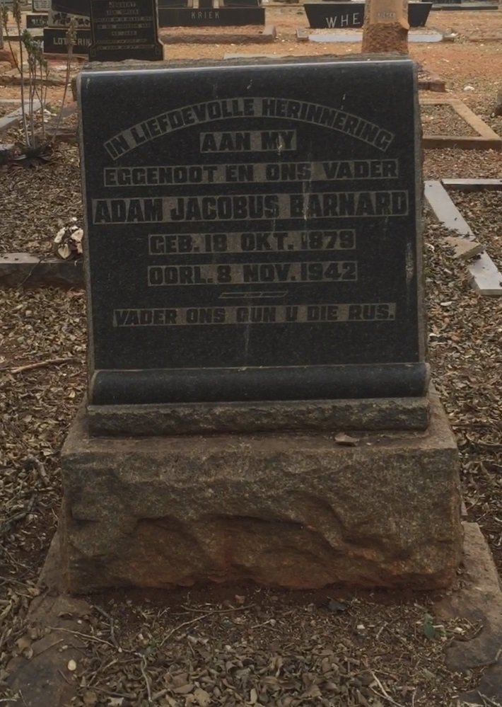 BARNARD Adam Jacobus 1879-1942