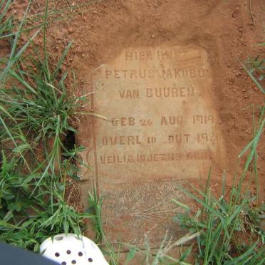 BUUREN Petrus Jakobus, van 1919-1920