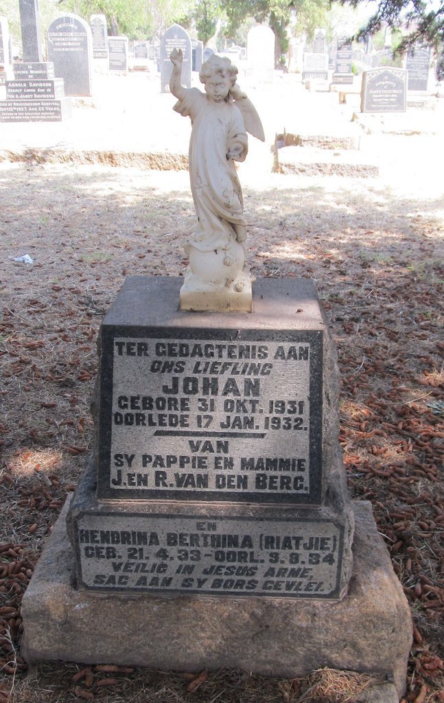 BERG Johan, van den 1931-1932 :: VAN DEN BERG Hendrina Berthina 1933-1934