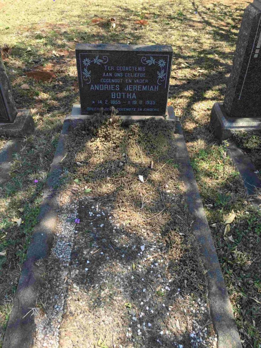 BOTHA Andries Jeremiah 1855-1935