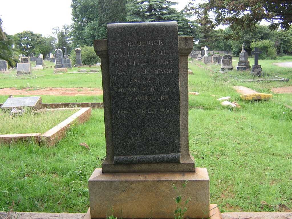 BOLT Frederick William 1863-1930