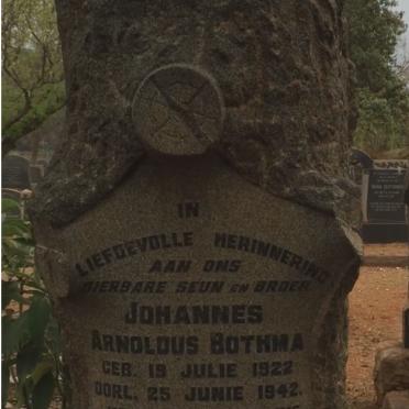 BOTHMA Johannes Arnoldus 1922-1942