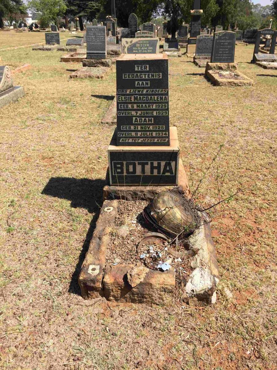 BOTHA Adam 1926-1934 :: BOTHA Elsie Magdalena 1929-1929