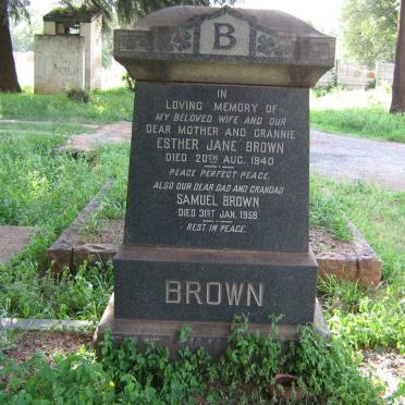 BROWN Samuel -1958 &amp; Esther Jane -1940