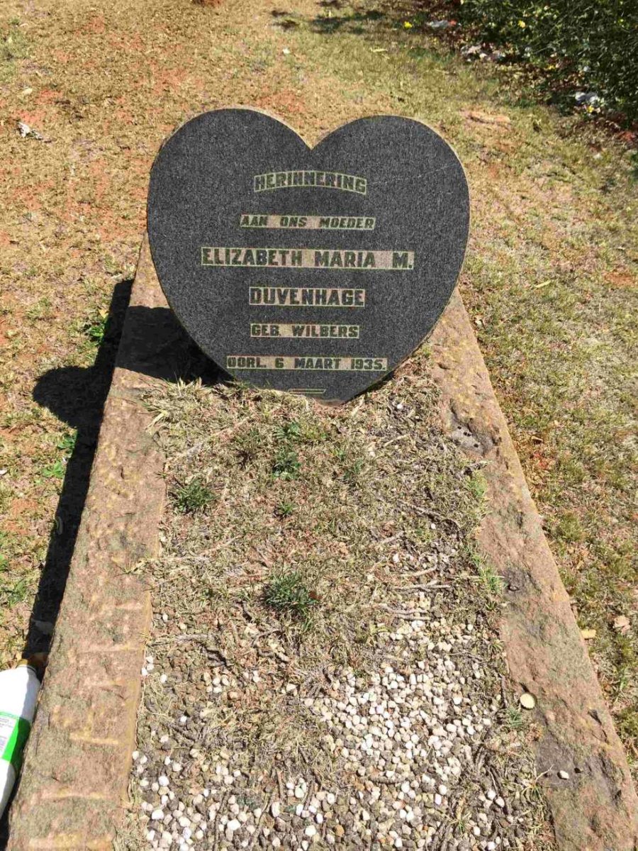 DUVENHAGE Elizabeth Maria M. nee WILBERS -1935