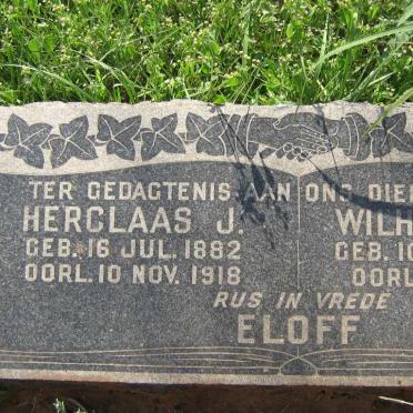 ELOFF Herclaas J. 1882-1918 &amp; Wilhelmina