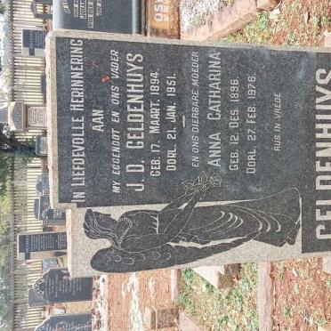 GELDENHUYS J.D. 1894-1951 &amp; Anna Catharina 1896-1976