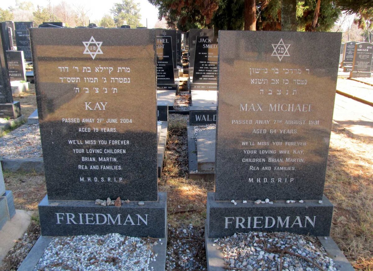 FRIEDMAN Max Michael -1991 &amp; Kay -2004