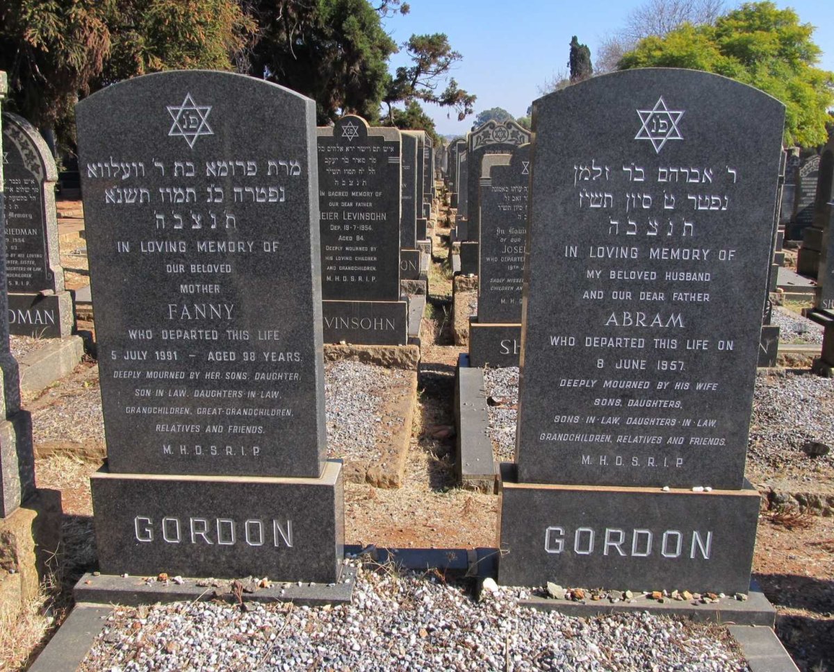 GORDON Abram -1957 &amp; Fanny -1991