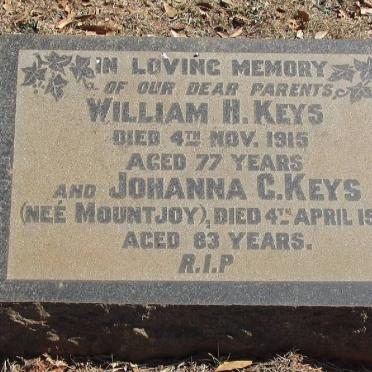 KEYS William H. -1915 &amp; Johanna C. MOUNTJOY -1942