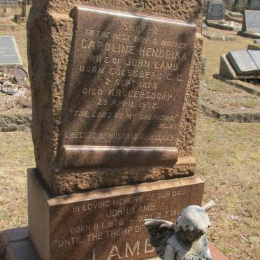 LAMB John 1876-195? &amp; Caroline Hendrika 1879-1932