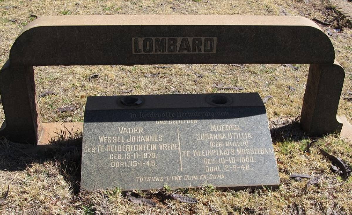 LOMBARD Wessel Johannes 1879-1948 &amp; Susanna Otillia MULLER 1880-1948