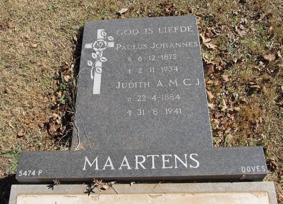MAARTENS Paulus Johannes 1875-1934 &amp; Judith A.M.C.J. 1884-1941