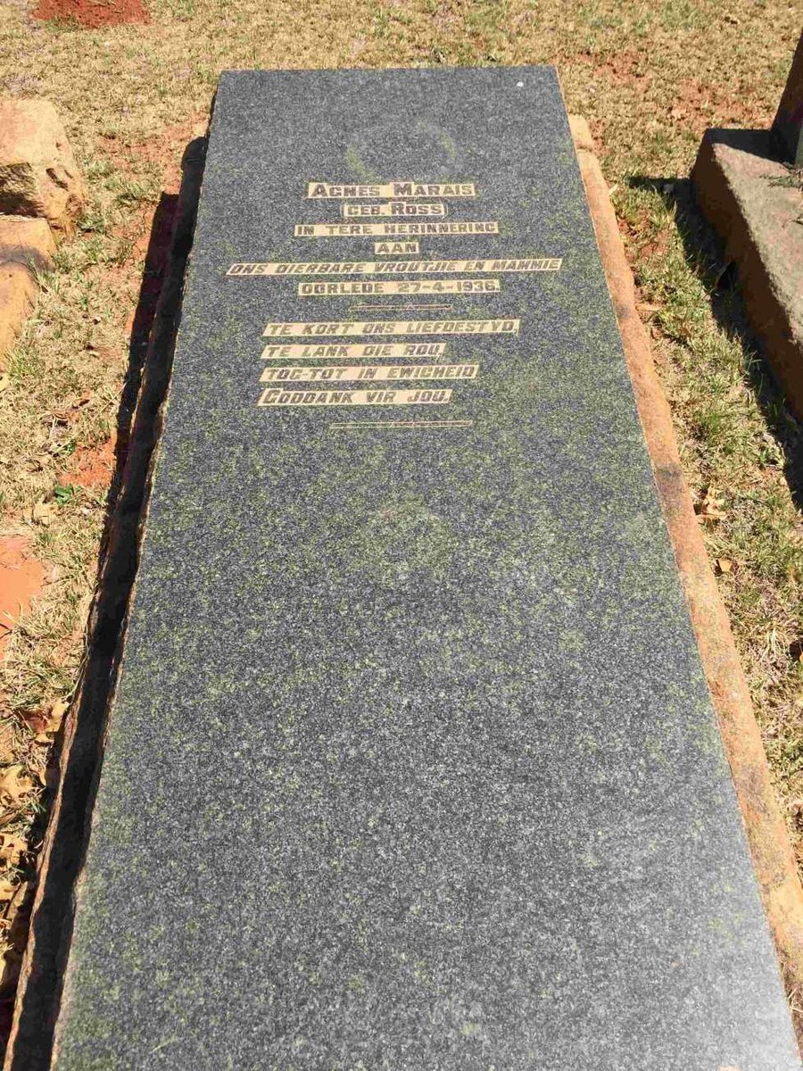 MARAIS Agnes nee ROSS -1936