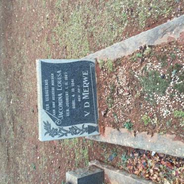 MERWE Jacomina Louisa, v.d. nee JOUBERT 1867-1941