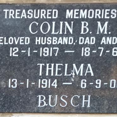 BUSCH Colin B.M. 1917-1967 &amp; Thelma 1914-2006