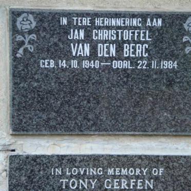 BERG Jan Christoffel, van den 1940-1984