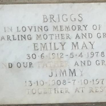 BRIGGS Jimmy 1908-1978 &amp; Emily May 1912-1978