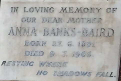 BAIRD Anna, Banks 1891-1966
