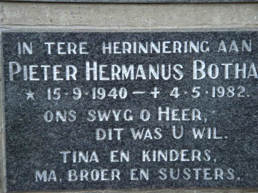 BOTHA Pieter Hermanus 1940-1982