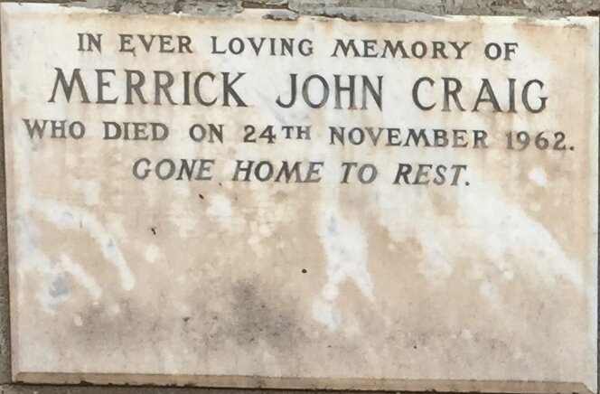 CRAIG Merrick John -1962