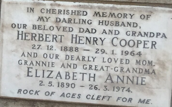 COOPER Herbert Henry 1888-1964 &amp; Elizabeth Annie 1890-1974