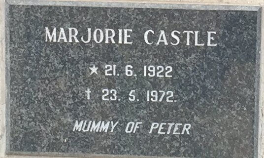 CASTLE Marjorie 1922-1972