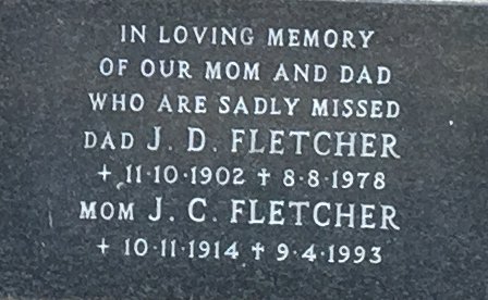 FLETCHER J.D. 1902-1978 &amp; J.C. 1914-1993