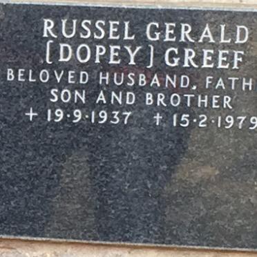 GREEF Russel Gerald 1937-1979