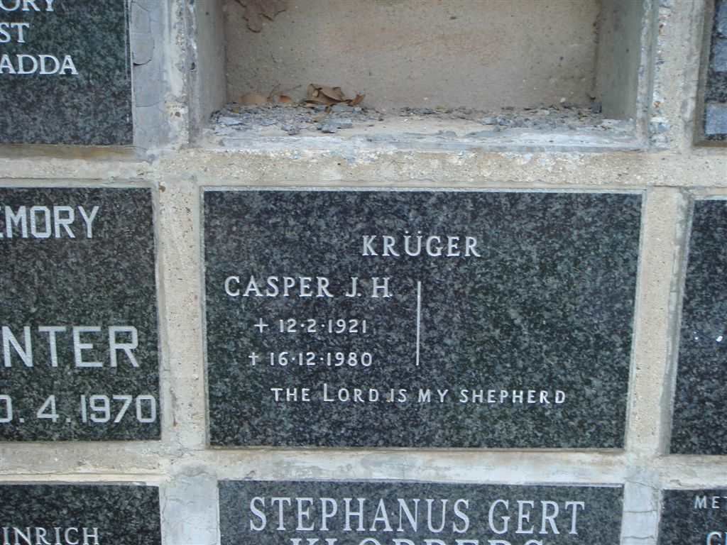 KRÜGER Casper J.H. 1921-1980