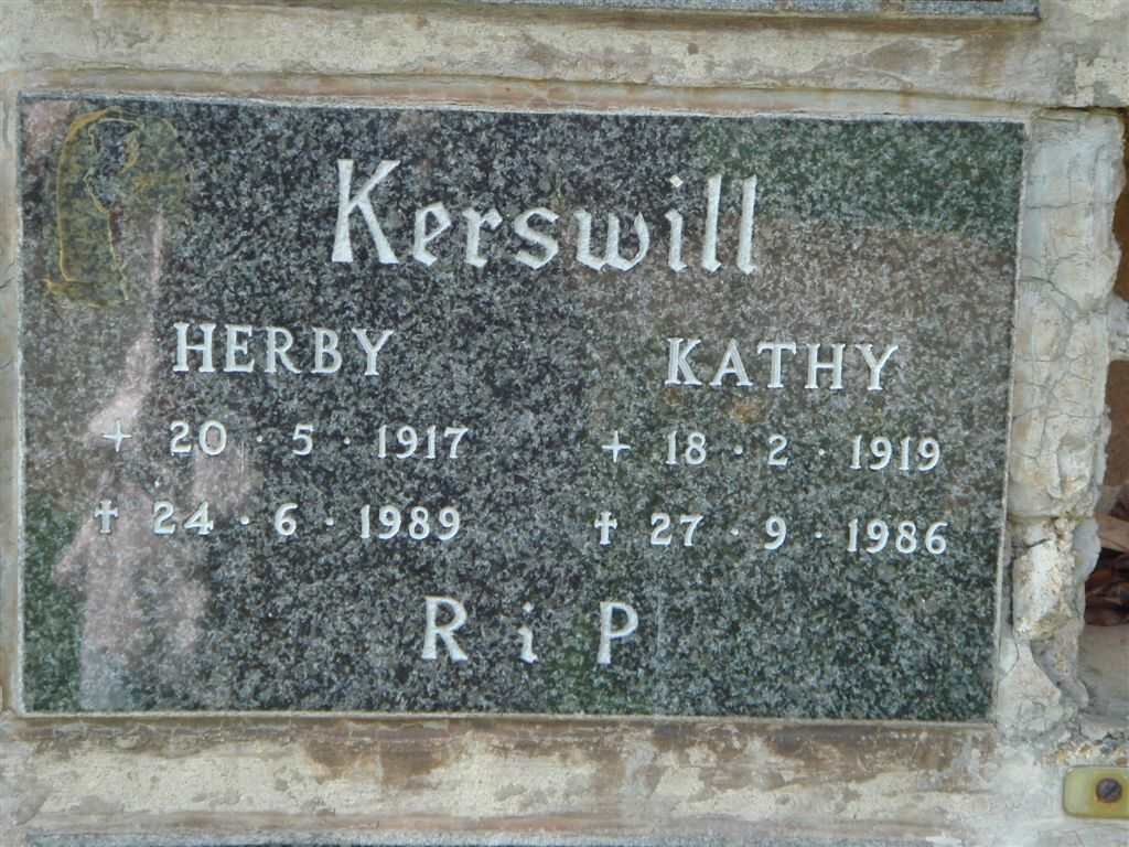 KERSWILL Herby 1917-1989 &amp; Kathy 1919-1986