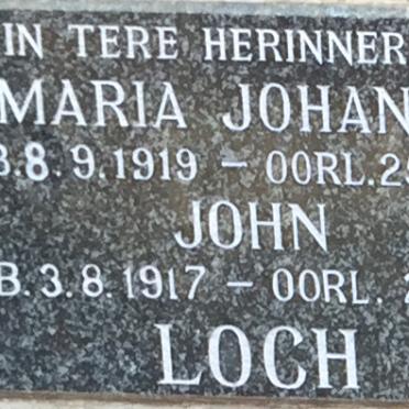 LOCH John 1917-1993 &amp; Maria Johanna 1919-1969