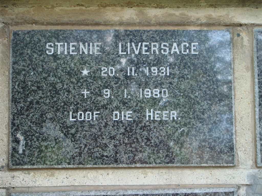 LIVERSAGE Stienie 1931-1980