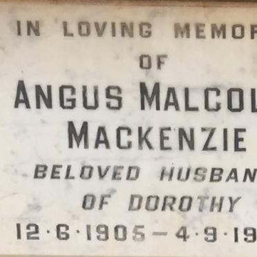 MACKENZIE Angus Malcolm 1905-1969