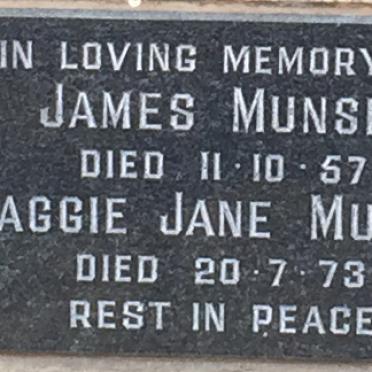 MUNSIE James -1957 &amp; Maggie Jane -1973