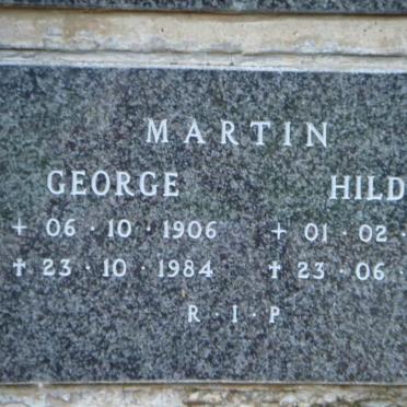 MARTIN George 1906-1984 &amp; Hilda 1917-1990