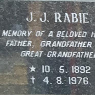RABIE J.J. 1892-1976