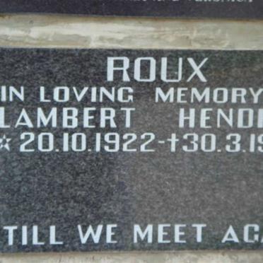 ROUX Lambert Hendrik 1922-1993