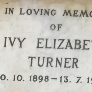 TURNER Ivy Elizabeth 1898-1964
