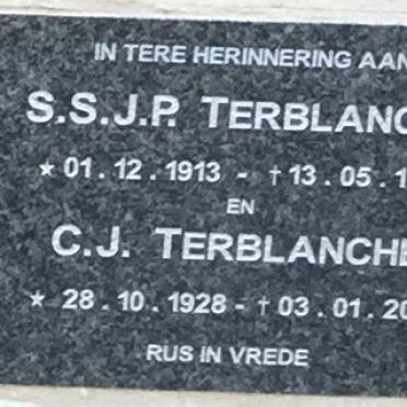 TERBLANCHE S.S.J.P. 1913-1974 &amp; C.J. 1928-2011