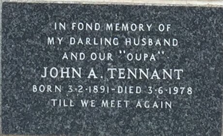 TENNANT John A. 1891-1978