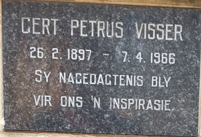 VISSER Gert Petrus 1897-1966