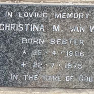 WYK Christina M., van nee BESTER 1906-1975