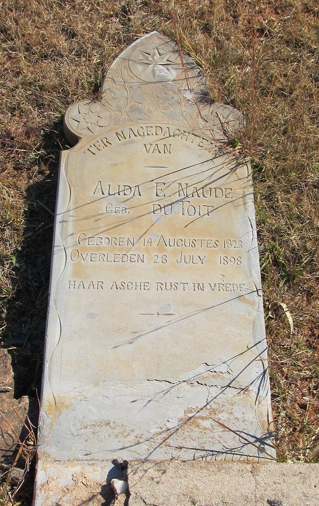 NAUDE Alida E. nee DU TOIT 1823-1898