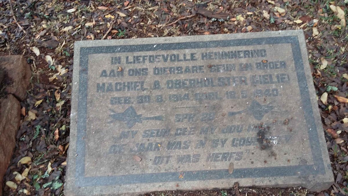 OBERHOLSTER Machiel A. 1914-1940