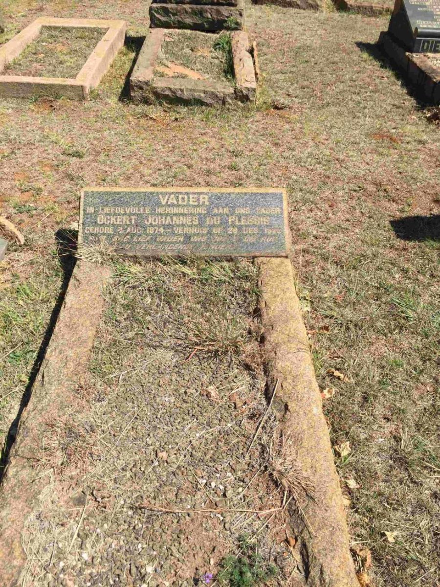 PLESSIS Ockert Johannes, du 1874-192?